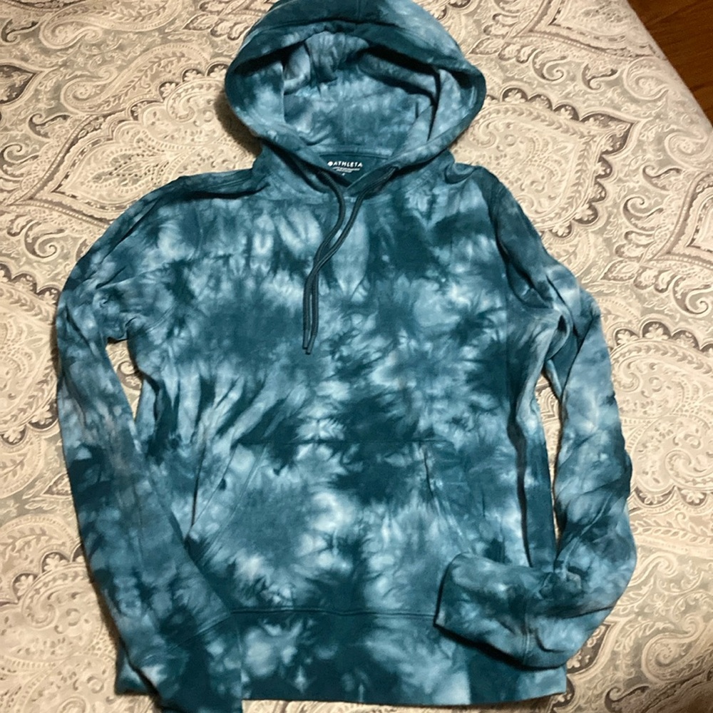 Athleta Teal tie dye sweatshirt